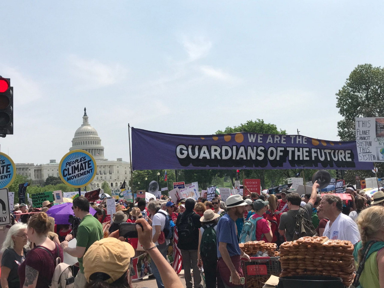 People's Climate March 2017 - Capitol Background as March forms