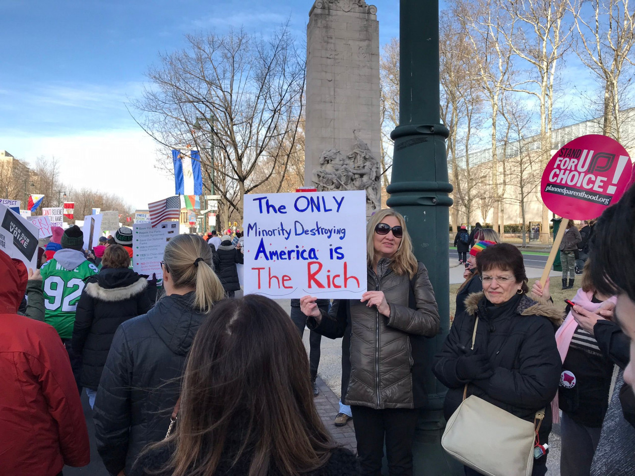 Philly Women's March 2018 - The only <a class="bx-tag" rel="tag" href="https://wethepeople.care/searchKeyword.php?type=keyword&keyword=minority"><s>#</s><b>minority</b></a> destroying America is the rich
