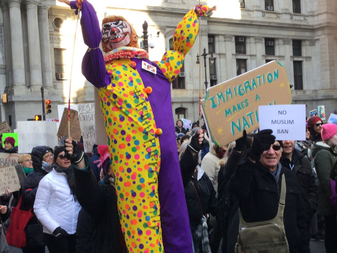 Immigrant Rights Protest - Philadelphia - February 4, 2017 - Trump Clown