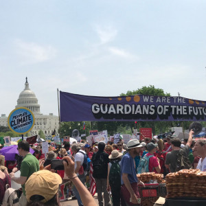 People's Climate March 2017 - Capitol Background as March forms